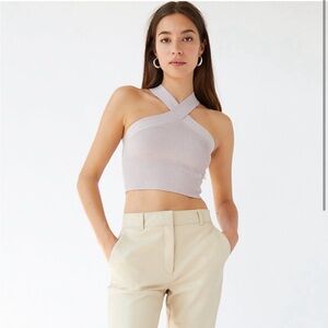 Aritzia Babaton sculpt knit cross tank -2XS Munro mauve